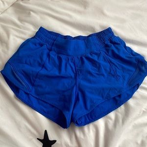 Cerulean Blue Lululemon Hotty Hot Shorts